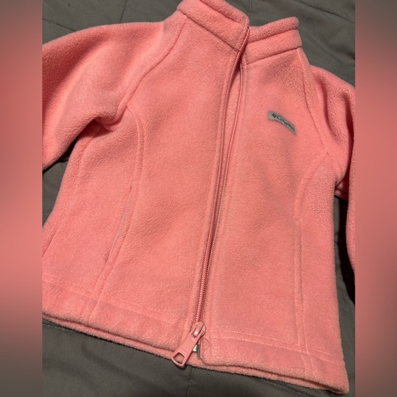 COLUMBIA Toddlers Pink Zip Up Fleece Jacket Size 12M - Picture 3 of 7